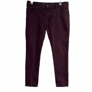 Ava & Viv Women’s 16W Super Skinny Stretch Burgundy Wine Red Jeans Maroon